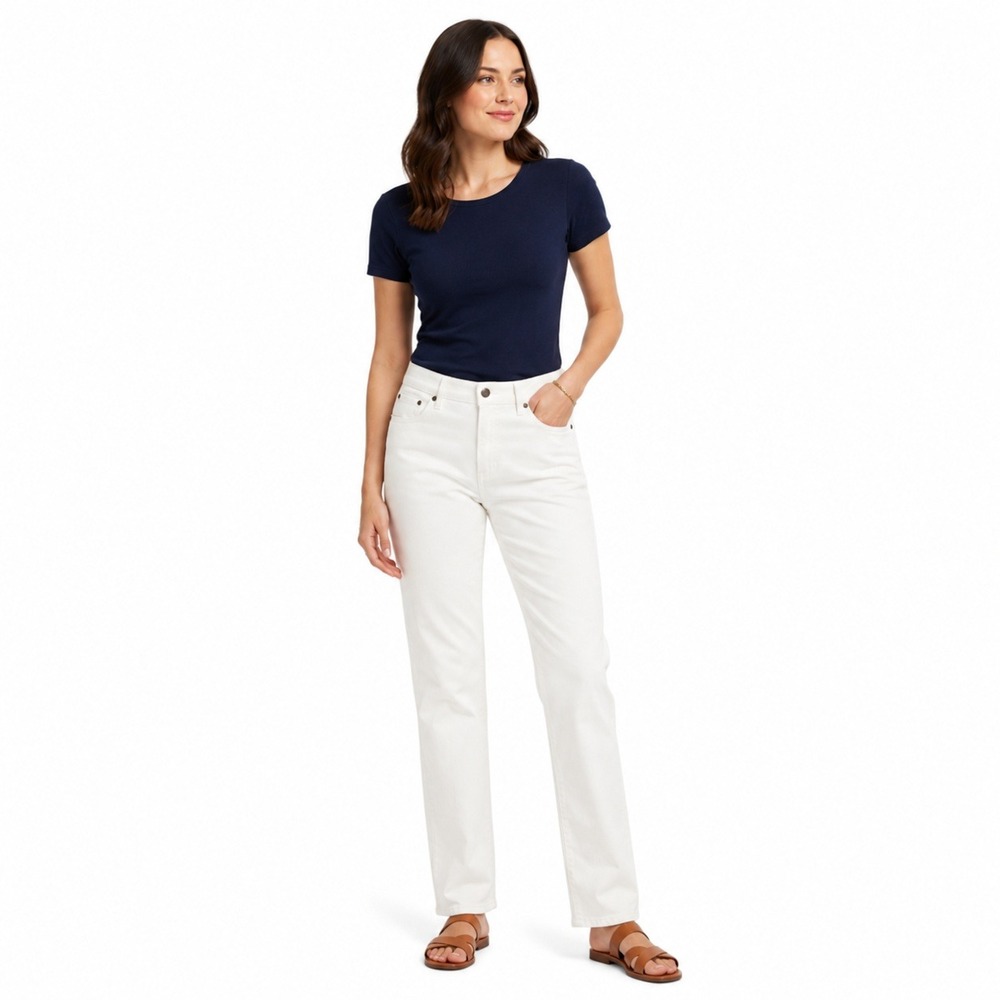 Lauren Ralph Lauren Womens Classic Straight Jeans Sz 8 White Summer Casual EUC